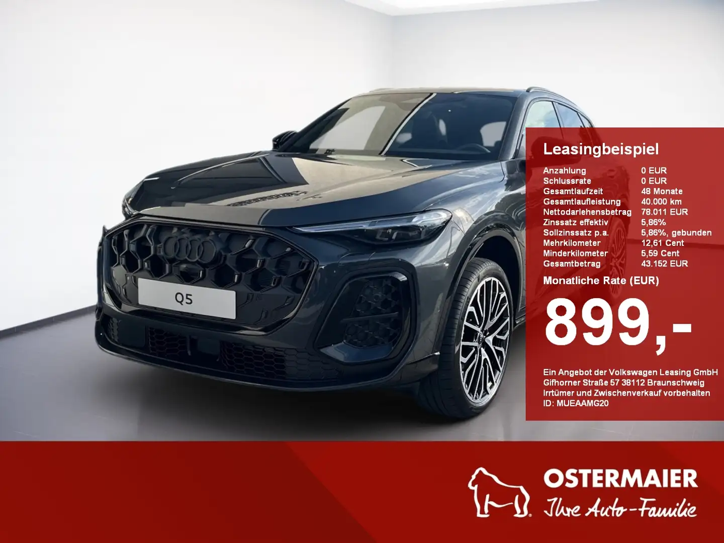 Audi Q5 SUV e-hybrid quattro S tronic 367PS PANO.AHK.MATRI Grau - 1