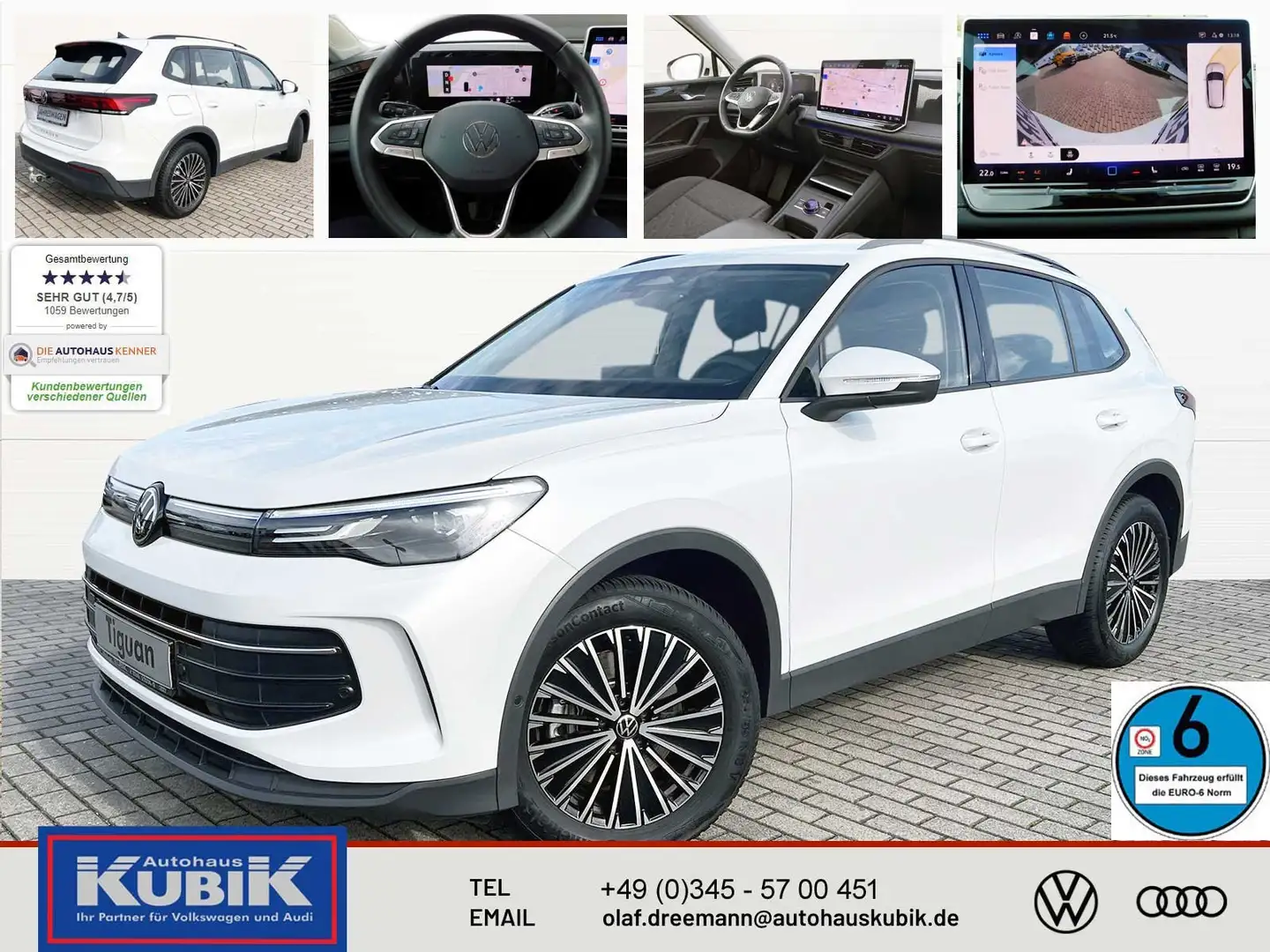 Volkswagen Tiguan Der neue 2.0 TDI Life DSG+Discover Pro Max+HUD+18" Blanc - 1