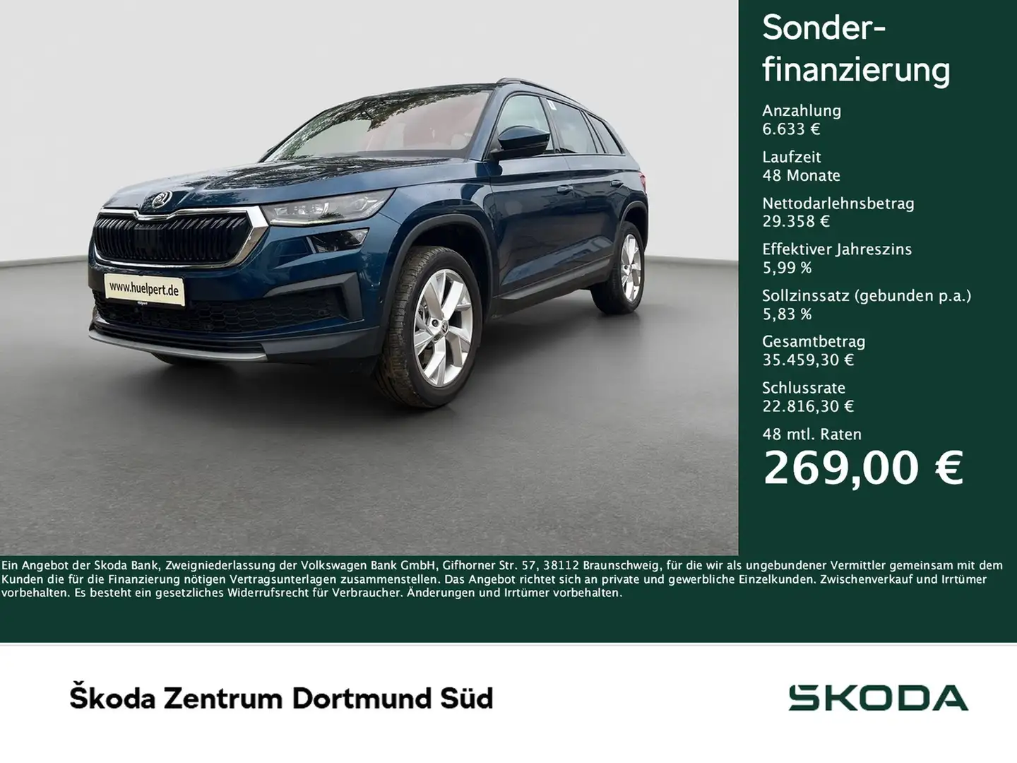Skoda Kodiaq 2.0 TOUR 4X4 PANO CAM LM19 E-KLAPPE NAVI Blau - 1
