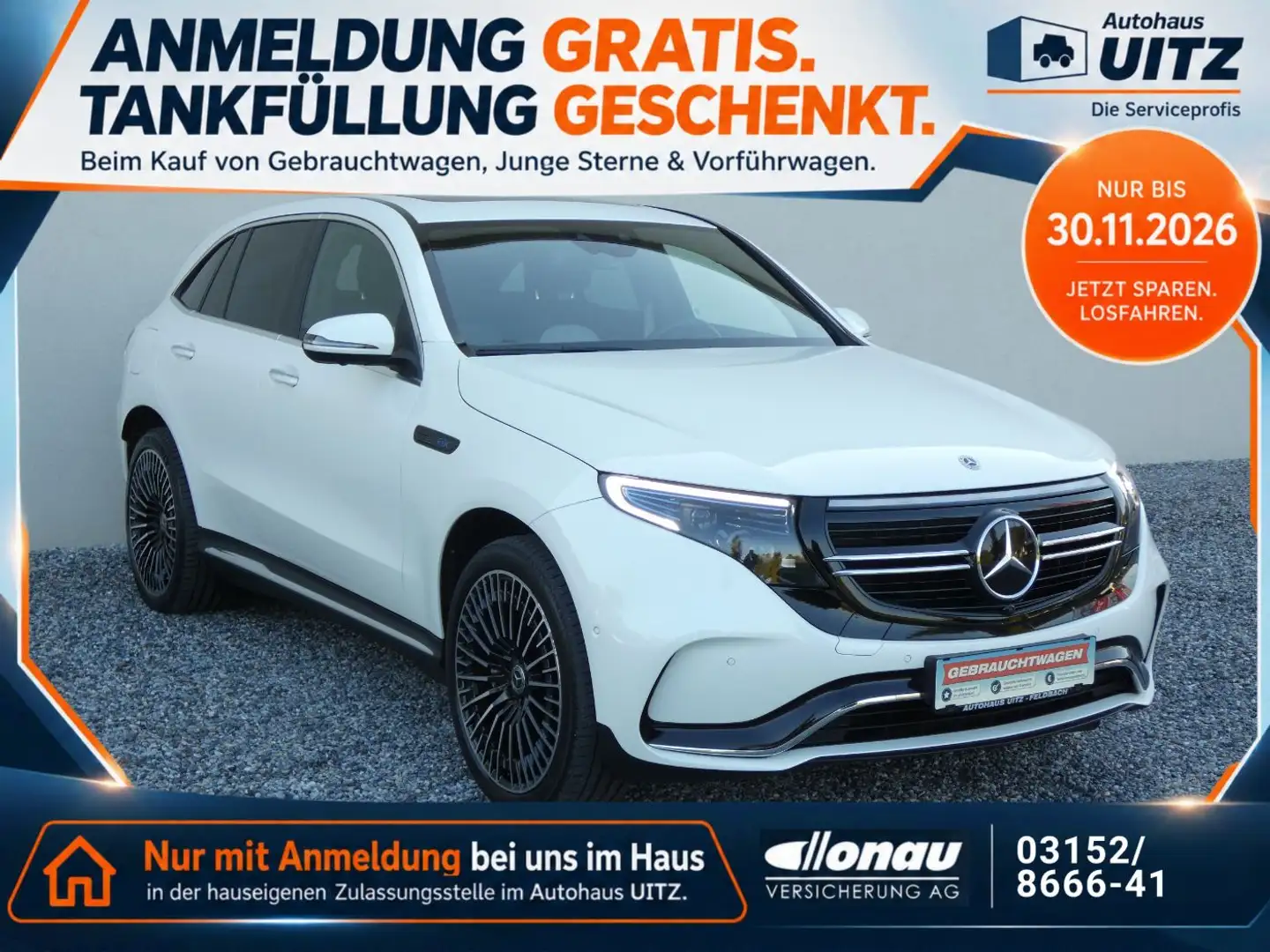 Mercedes-Benz EQC 400 400 4M AMG +Burm+HUD+SHD+KeyGo+360°+21Zoll Weiß - 1