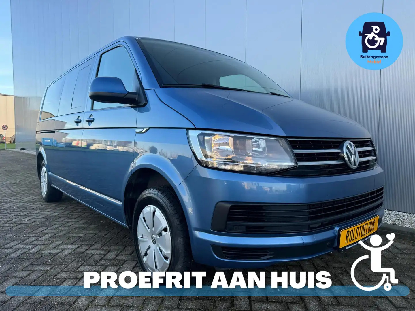 Volkswagen Transporter Multivan Caravelle L2 Rolstoelbus Rolstoel Voorin Bleu - 1