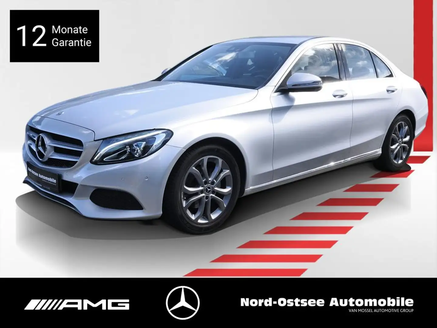 Mercedes-Benz C 180 AVANTGARDE SPUR TOTWINKEL LED NAVI PDC SHZ Zilver - 1