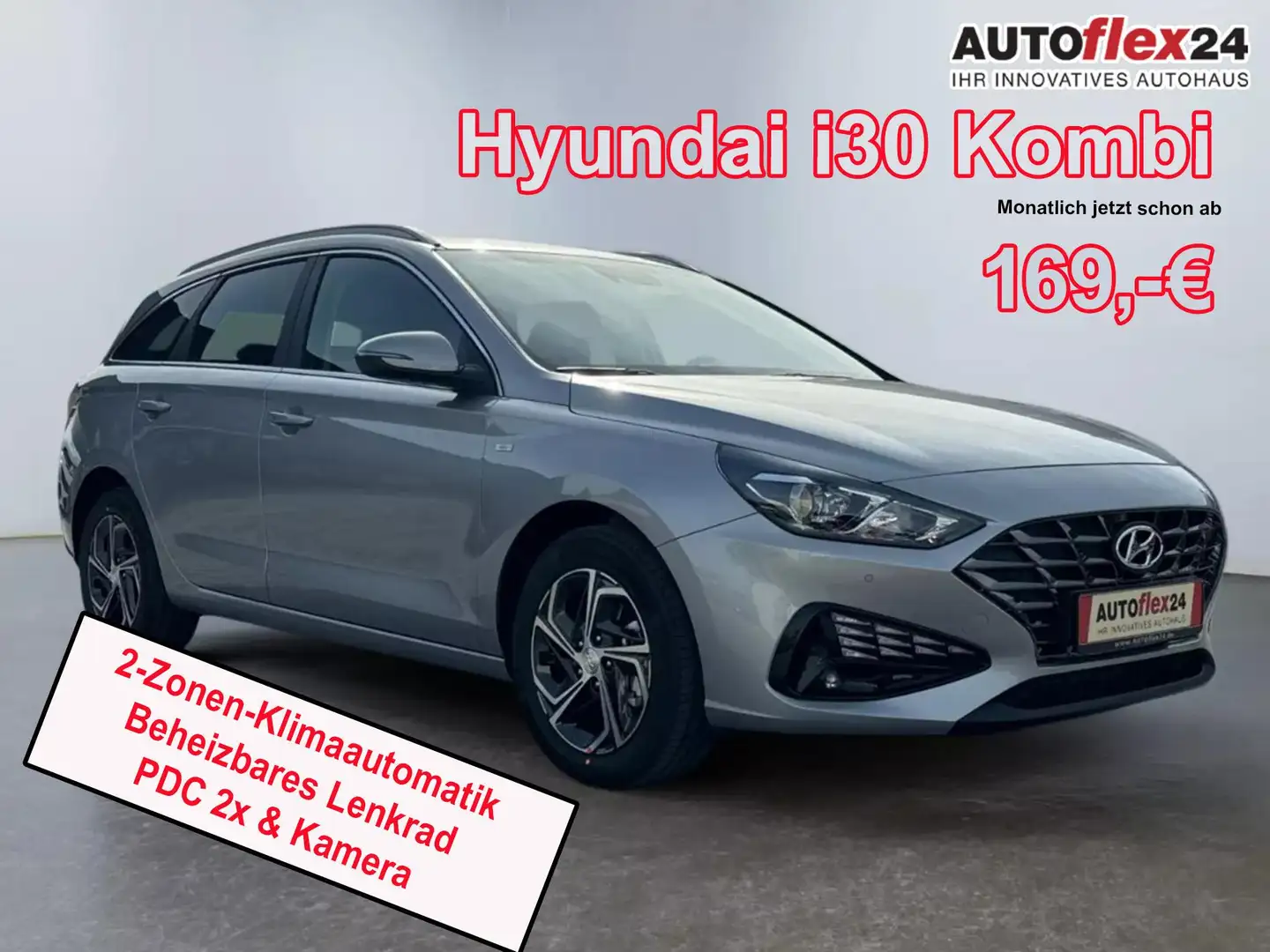 Hyundai i30 Kombi 1,5 T-GDI Klimaauto LHT PDC 2x Kam App RF... Srebrny - 1