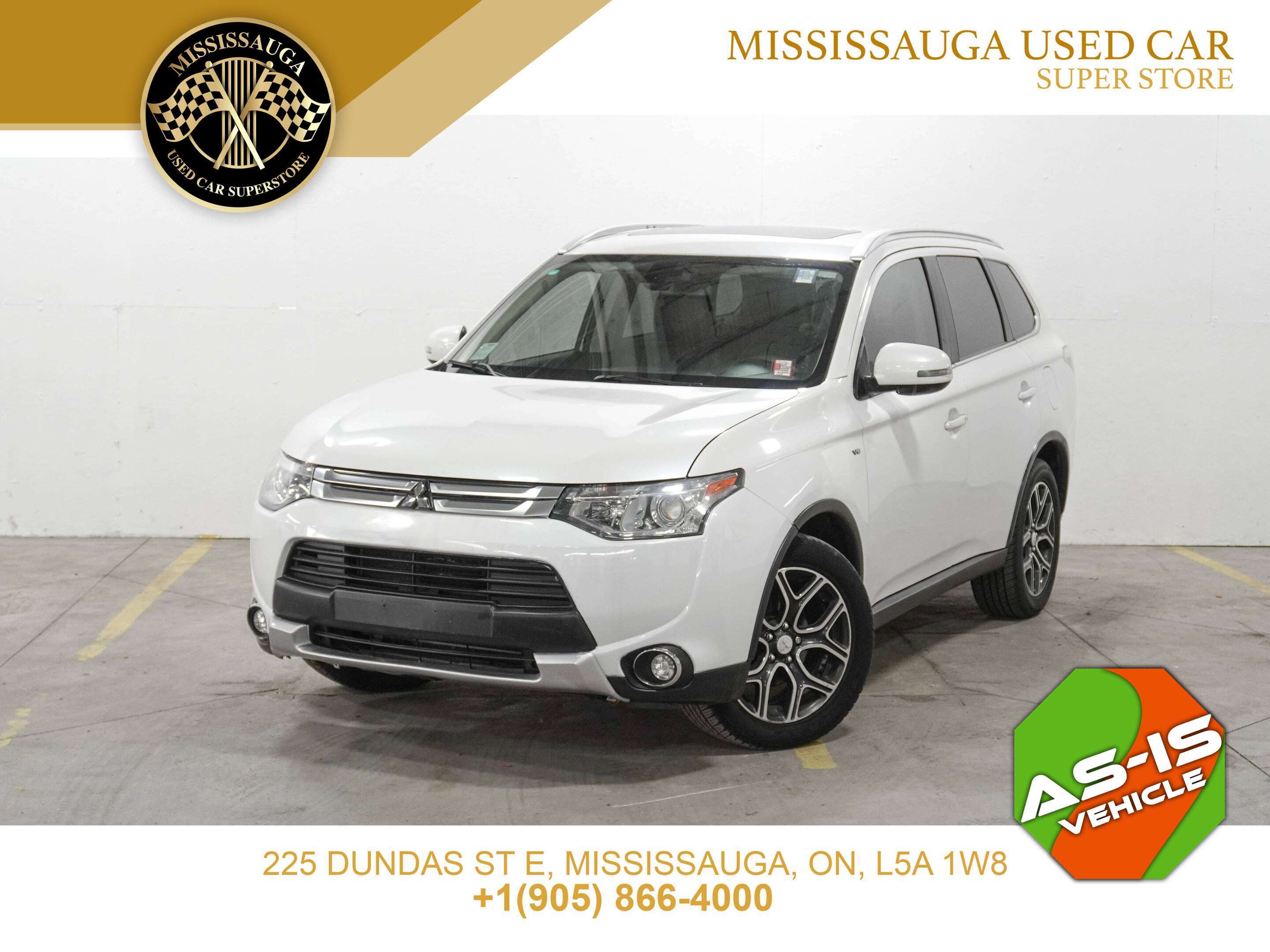White 2015 Mitsubishi Outlander SUV / Crossover All-Wheel Drive Automatic