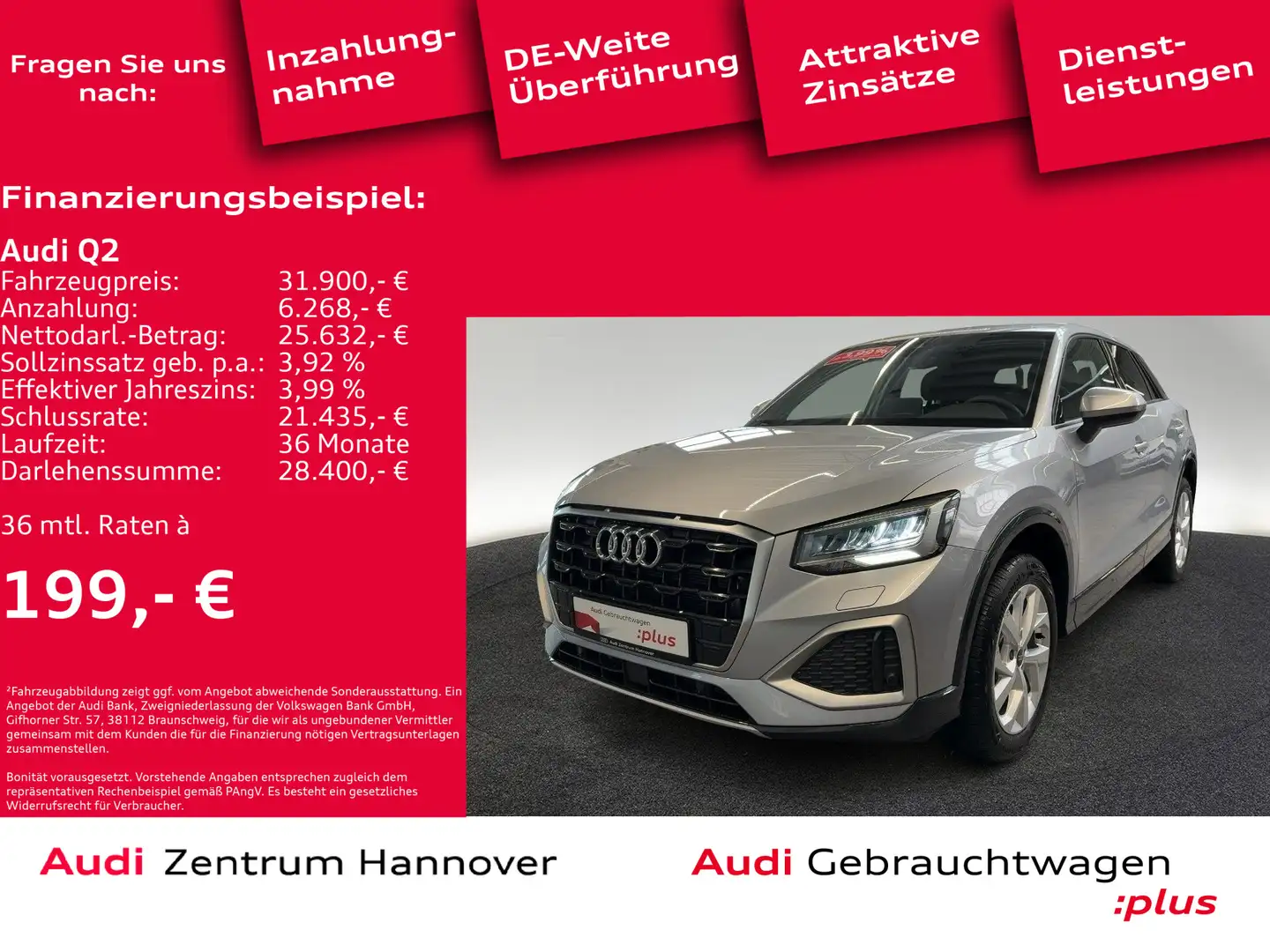 Audi Q2 Advanced 35 TDI AHK LED Keyless virtual Silber - 2
