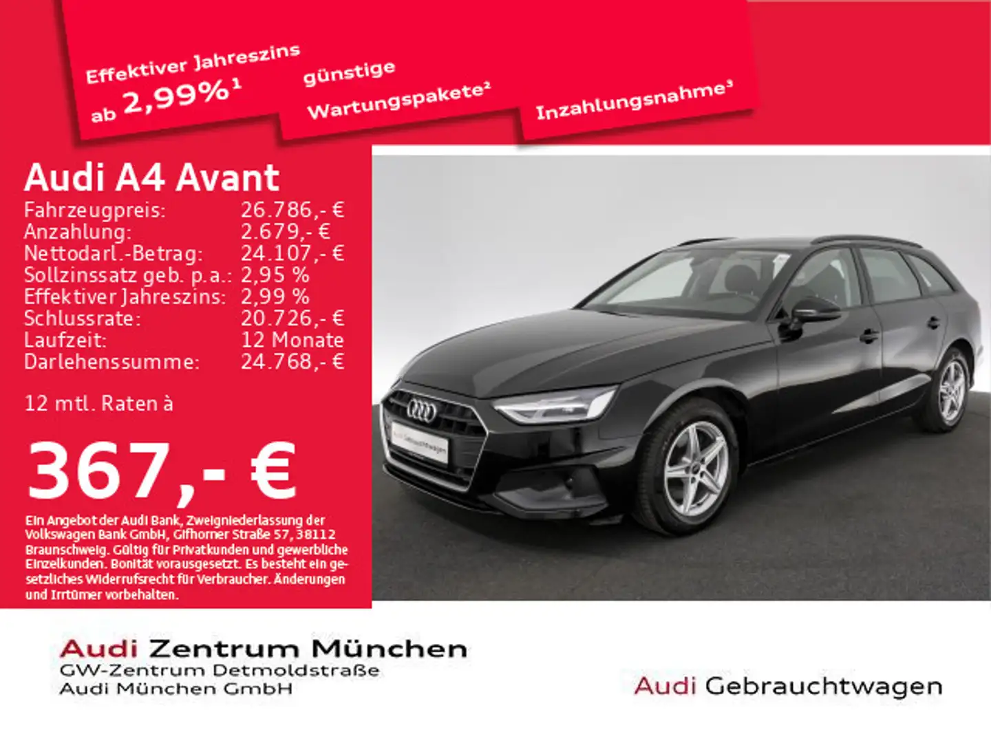Audi A4 35 TDI S tronic Navi+/PDC+/SitzHzg Schwarz - 1