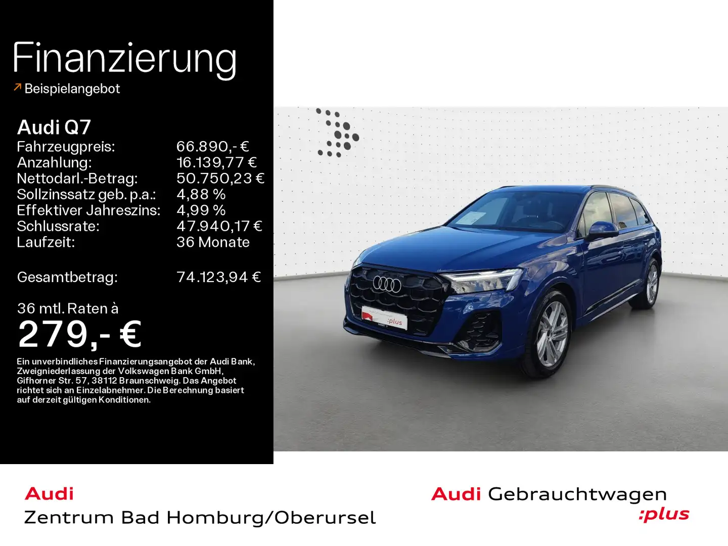 Audi Q7 50 TDI quattro S line*Navi*Matrix*HUD*Alu*AHK Blau - 1