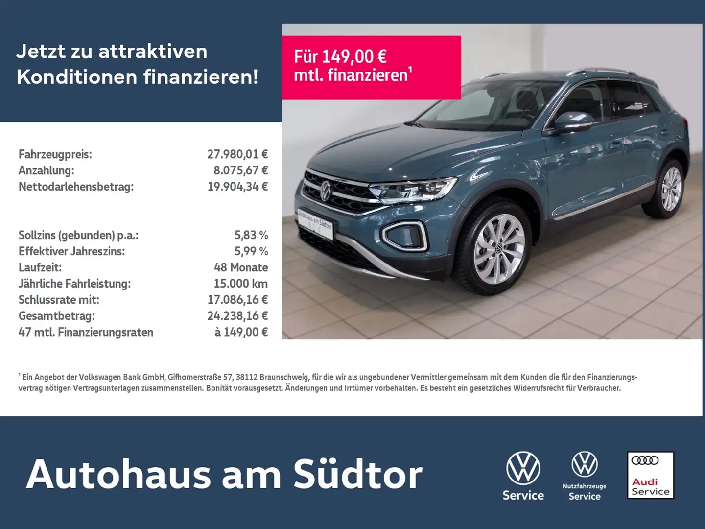 Volkswagen T-Roc Style 2.0 TDI DSG | LED RFK ACC Bleu - 1