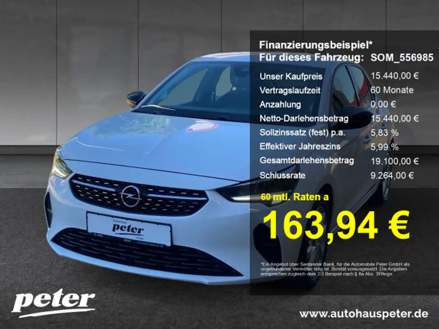 Opel Corsa Corsa F 1.2 Turbo Elegance Klima Sitzheizung Allwe Weiß - 1