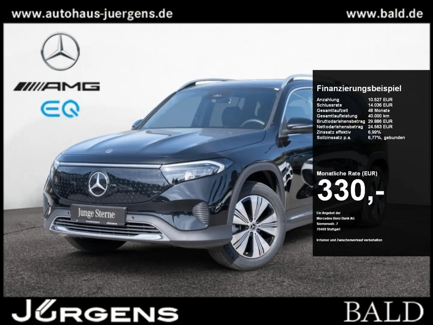 Mercedes-Benz EQB 350 4M Progressive/LED/Kamera/Totw/Mopf/18' Schwarz - 1