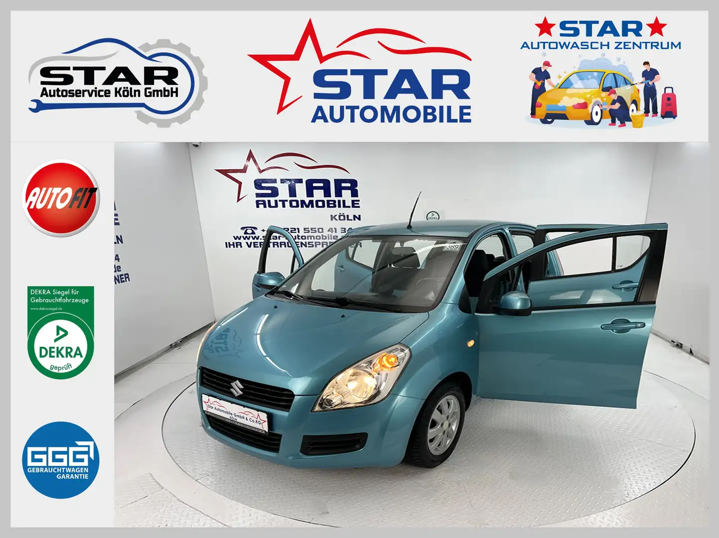Suzuki Splash Club*1,2-63 kW*SERVO*KLIMA*ABS*AIRBAG*RADIO CD MP3 Blau - 1