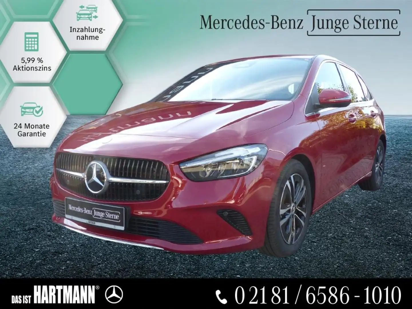 Mercedes-Benz B 200 PROGRESSIVE+MBUX+TOTWINK+R.KAM+WINTER+NAVI Rood - 1
