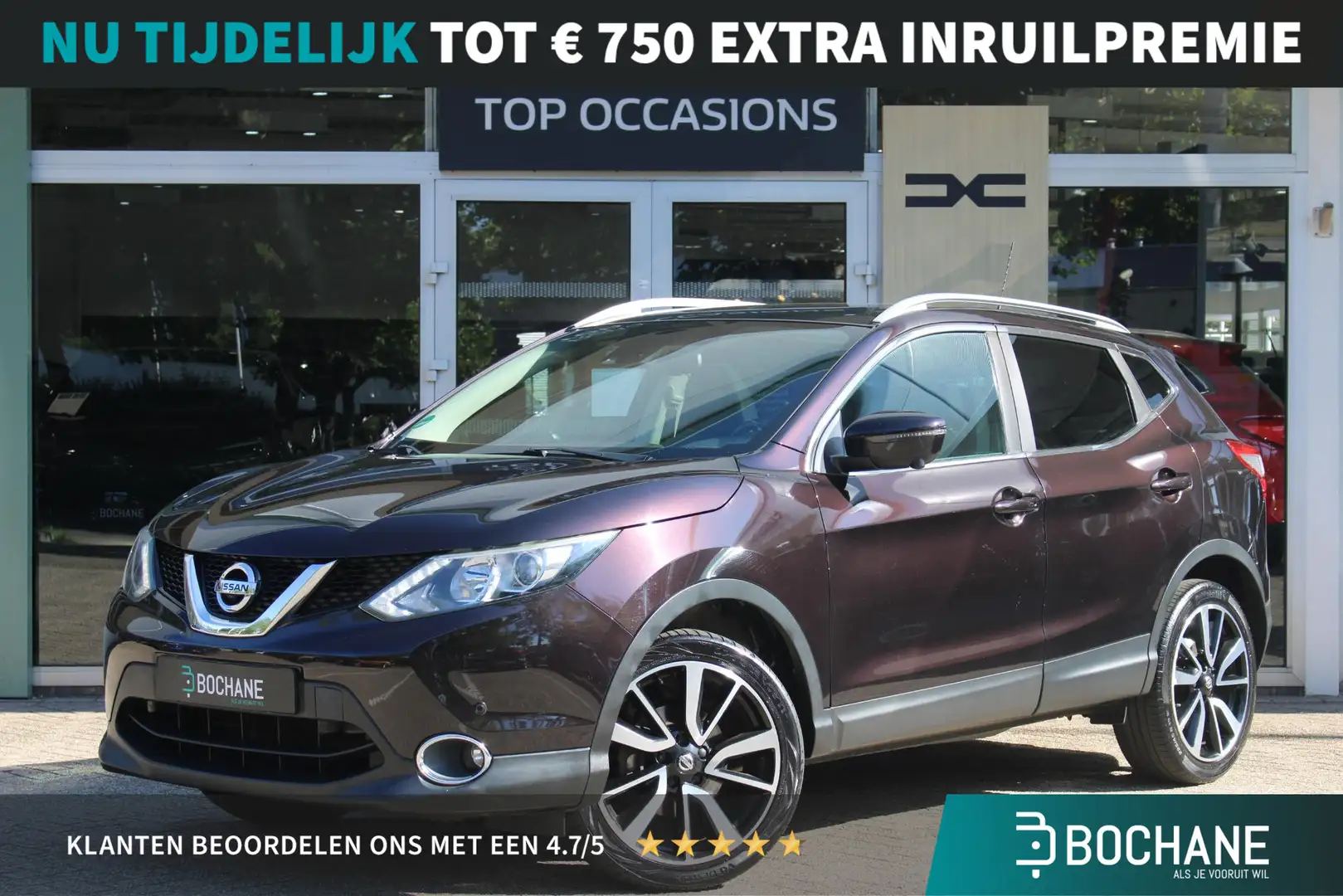 Nissan Qashqai 1.2 N-Connecta Afneembare Trekhaak | Panorama dak Mauve - 1