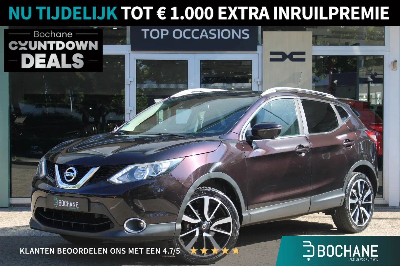 Nissan Qashqai 1.2 N-Connecta Afneembare Trekhaak | Panorama dak Mauve - 1