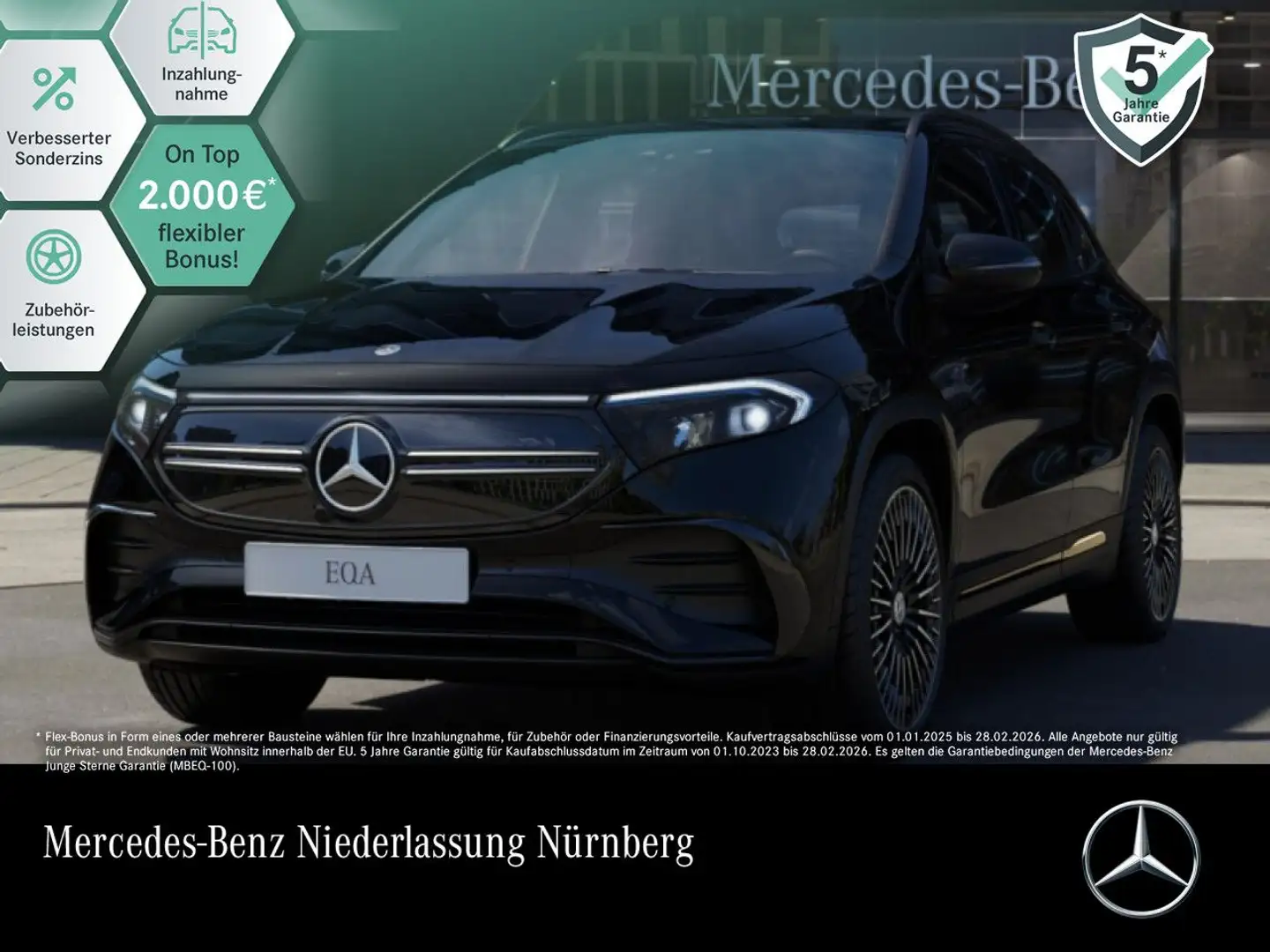 Mercedes-Benz EQA 250 AMG+NIGHT+20"+ADVANCED+KAMERA+SPUR Schwarz - 1