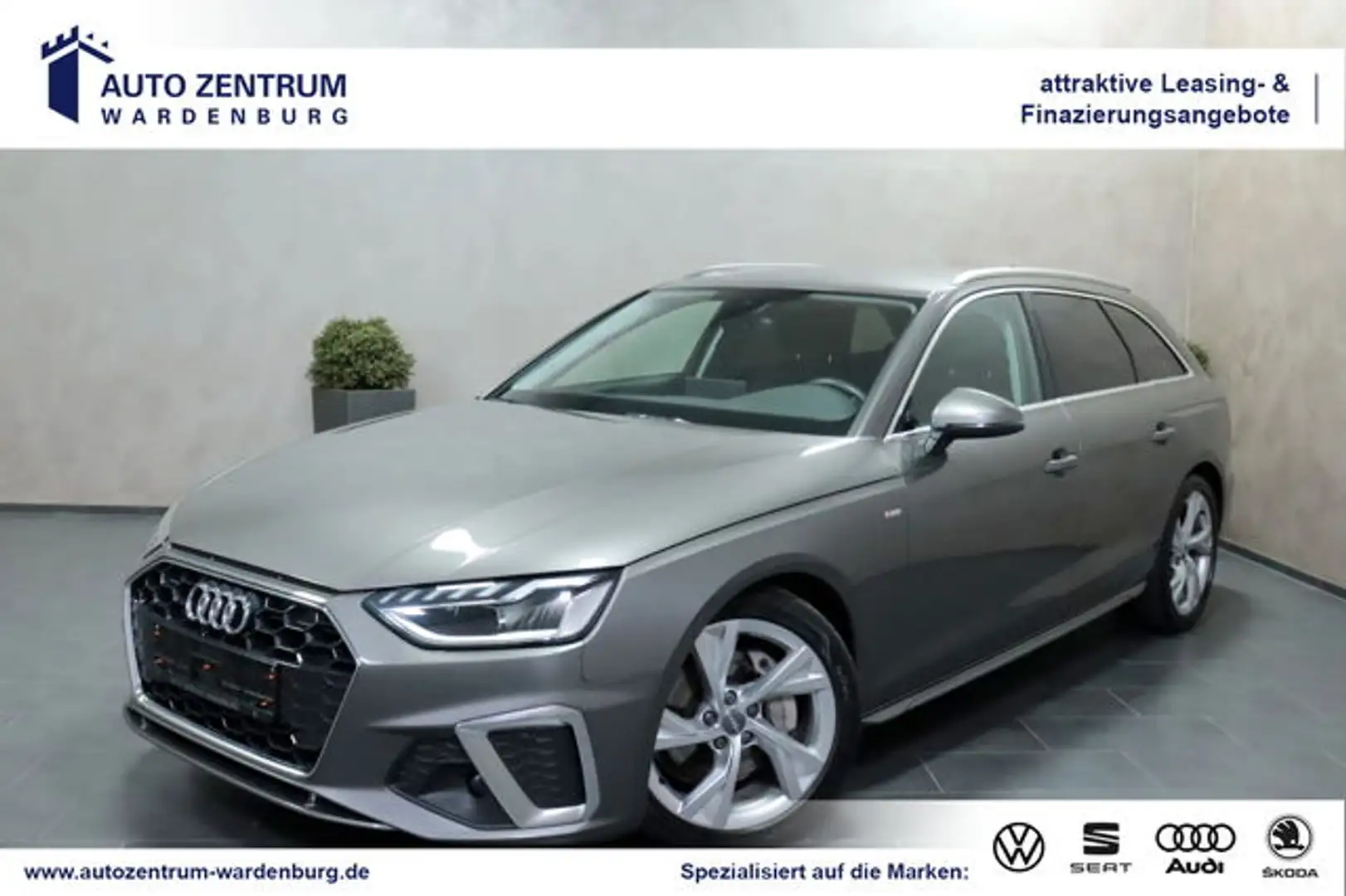 Audi A4 Avant 40 TDI S Line AHK CAM ACC VIRTUAL NAVI Grau - 1