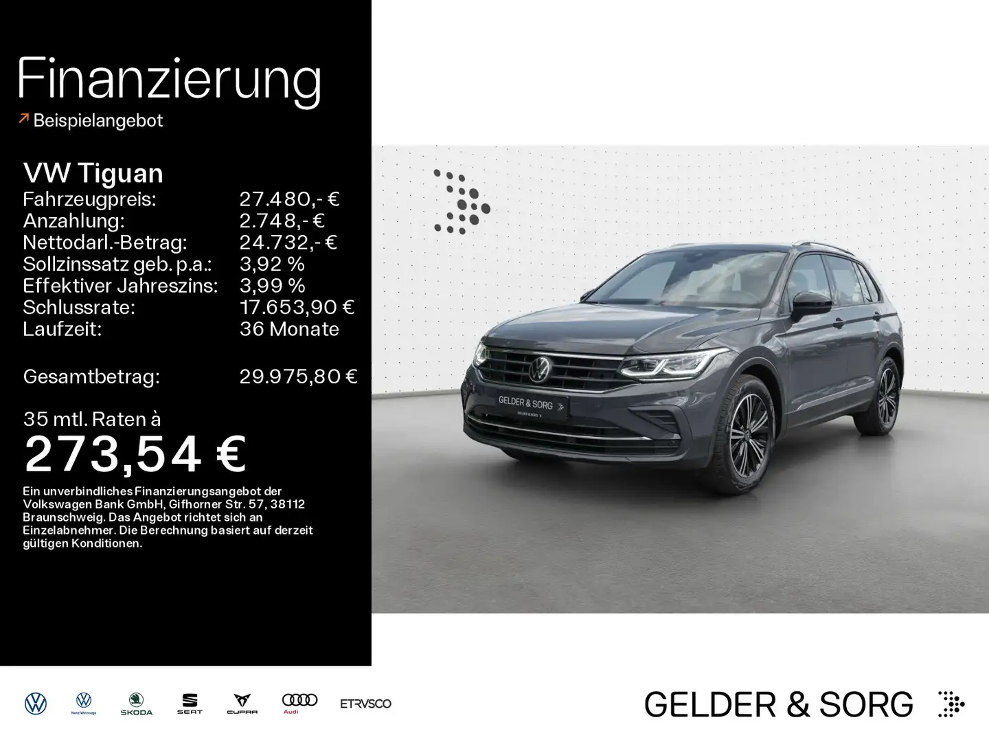 Volkswagen Tiguan Life United 1.5 TSI RFK*ACC*AHK*Digital Grau - 1