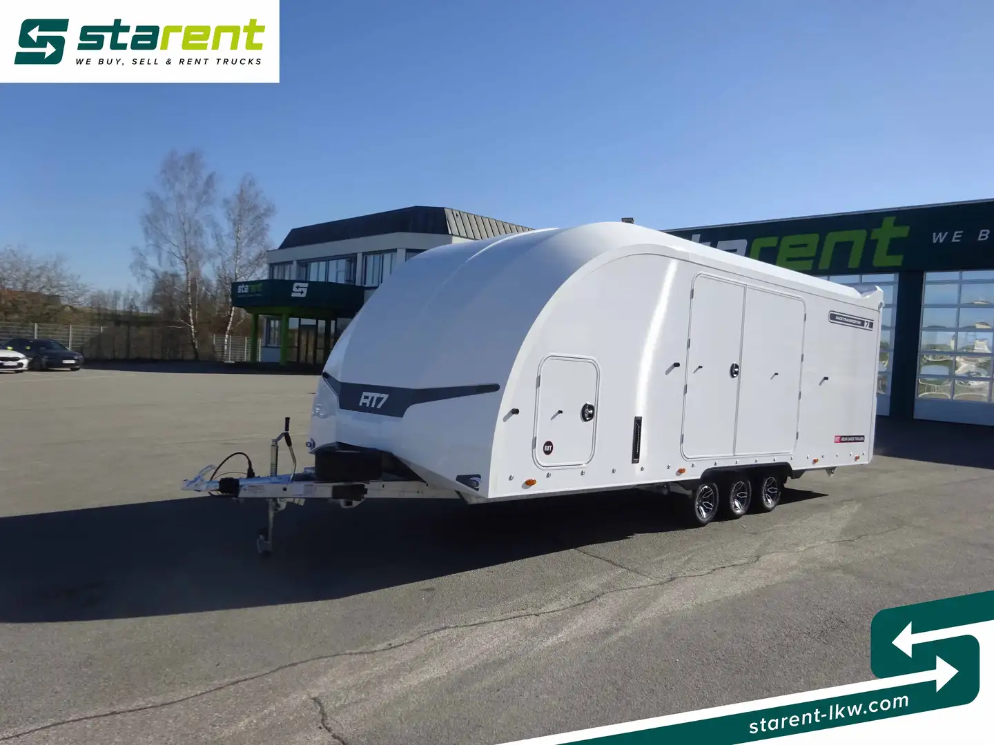 Brian James Race Transporter 7, Seilwinde, elektrische Klappe Weiß - 1