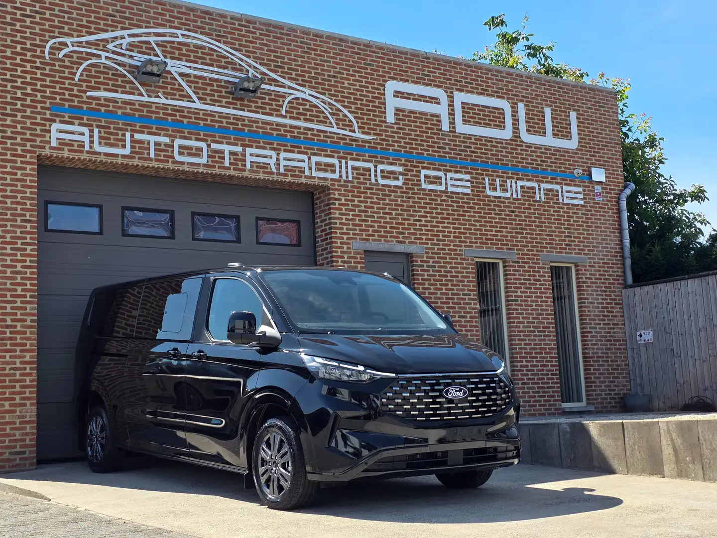 Ford Tourneo Custom 47.990EX - 9ZITS - NIEUW 0KM 2025 - 170PK Automaat Zwart - 2