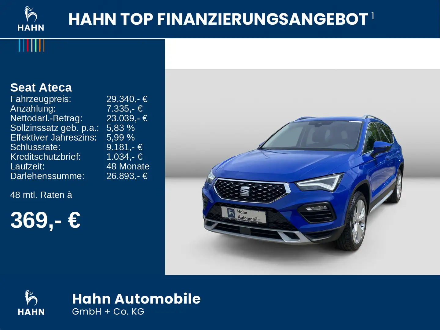 SEAT Ateca Xperience 1.5TSI DSG LED ACC AHK Navi Blauw - 2
