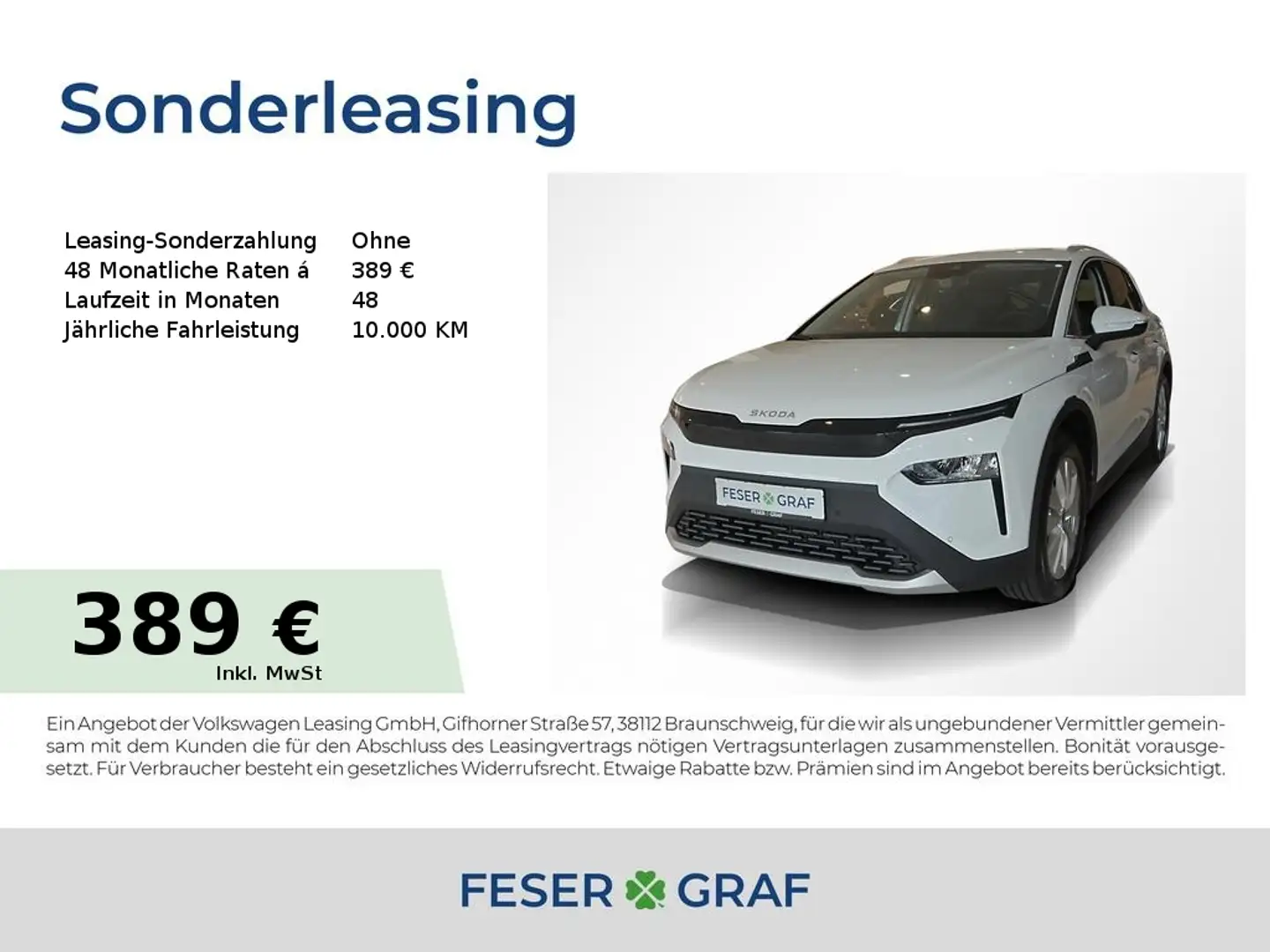 Skoda Elroq 85 h NAVI, SHZ, KESSY Weiß - 1