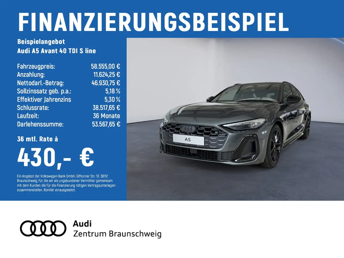 Audi A5 Avant 40 TDI S line RÜCKFAHRKAMERA+ACC+SOUND Grau - 2