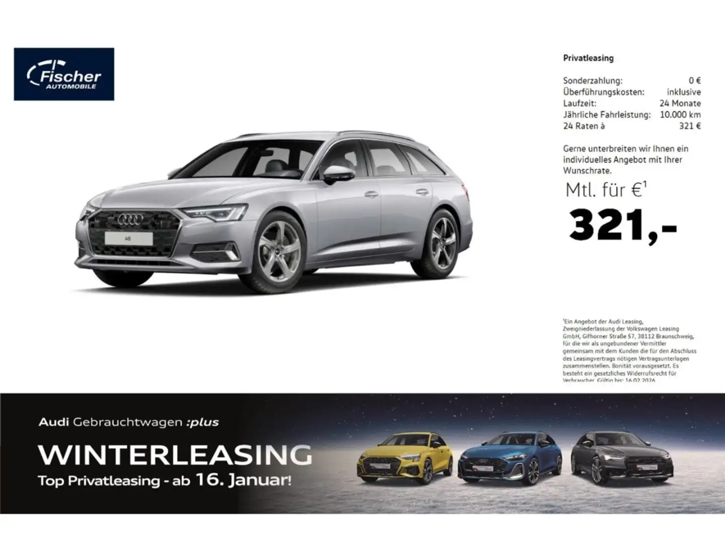 Audi A6 Avant 45 TFSI quattro Advanced Silber - 1