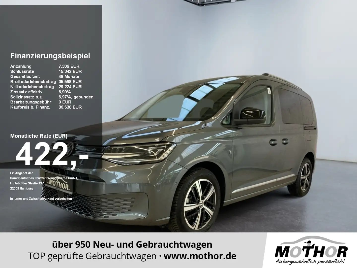 Volkswagen Caddy Style 1.5 TSI DSG ACC FLA ParkAss. SpurH LM Grijs - 1
