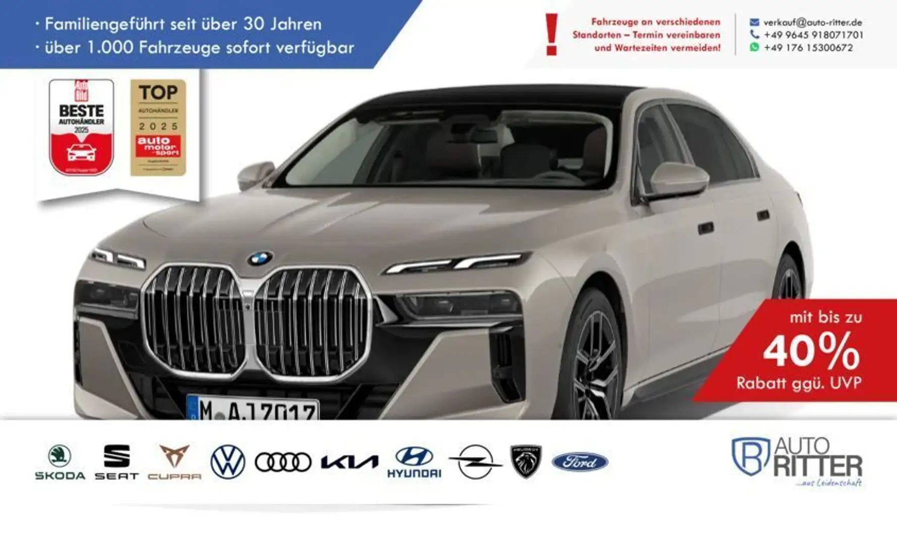 BMW 7er xDrive Limousine M Sportpaket Pro ACC|Sta... Gris - 1