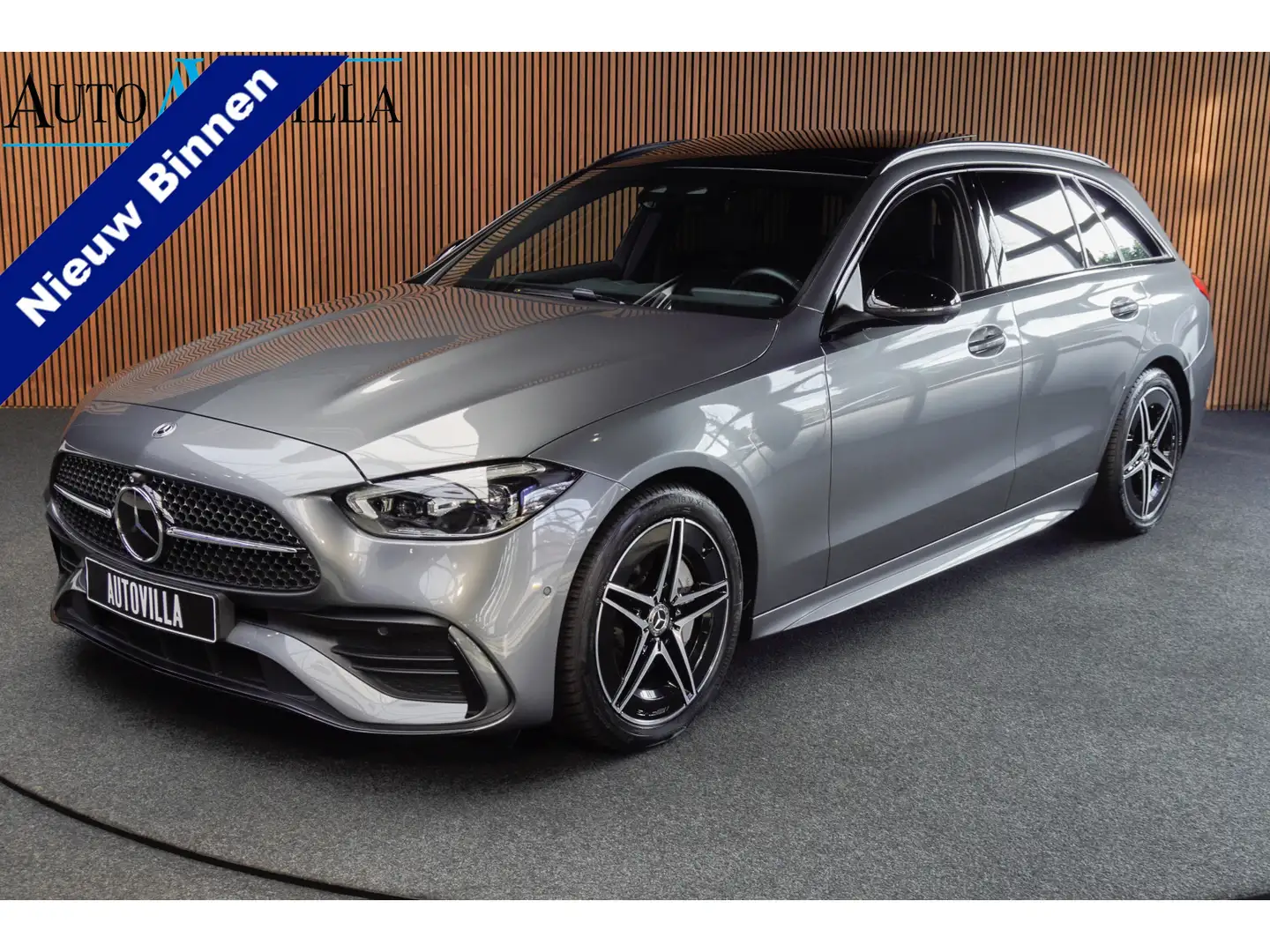 Mercedes-Benz C 180 Estate AMG Line Panodak Leer 360° Memory Distronic Grau - 1