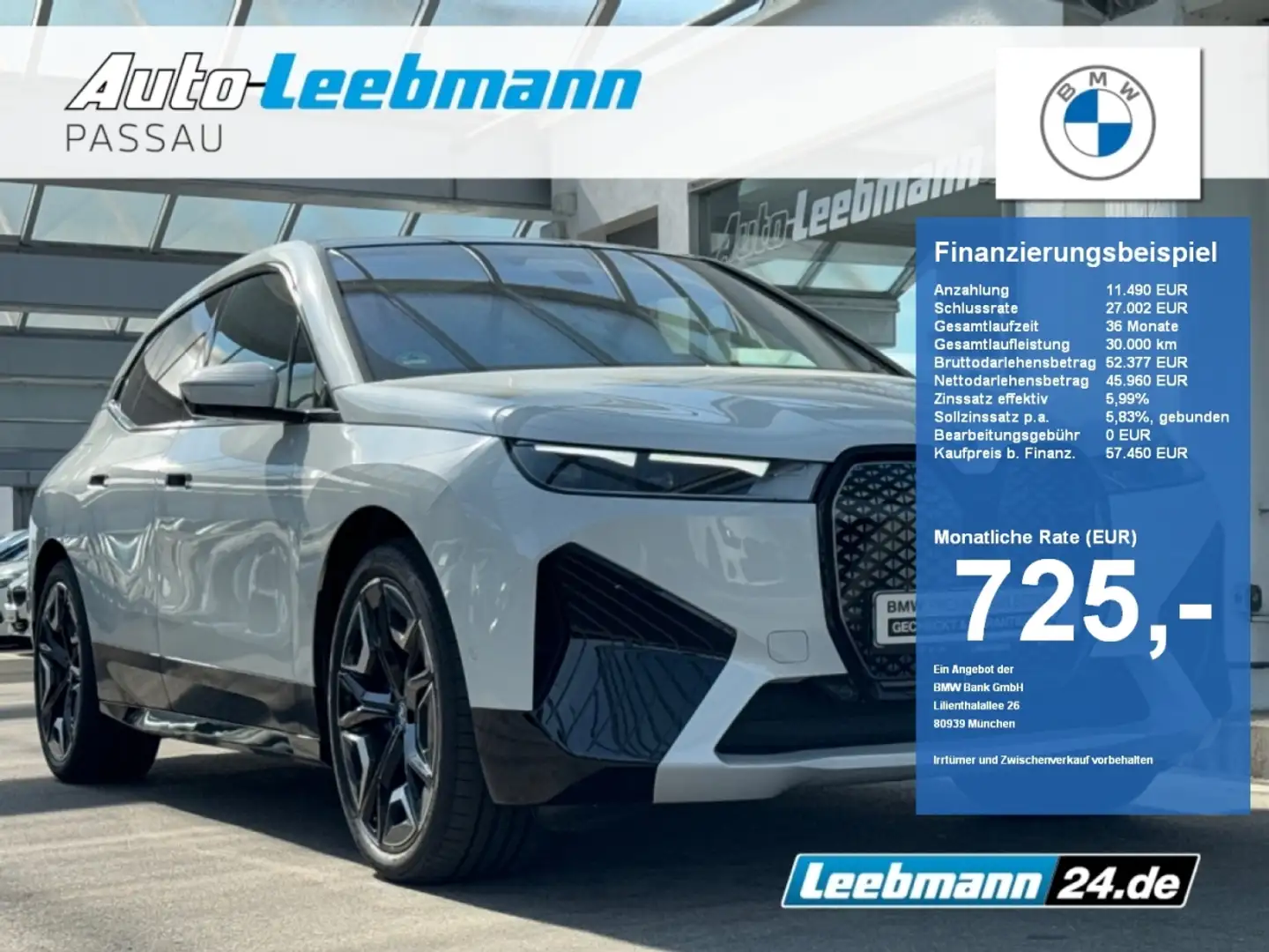 BMW iX xDrive40 Sport AHK/SkyL. GARANTIE bis 04/2029 Blanco - 1