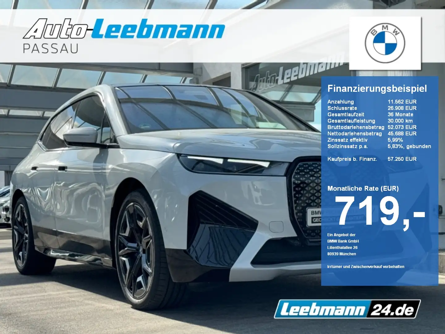 BMW iX xDrive40 Sport AHK/SkyL. GARANTIE bis 04/2029 Bianco - 1