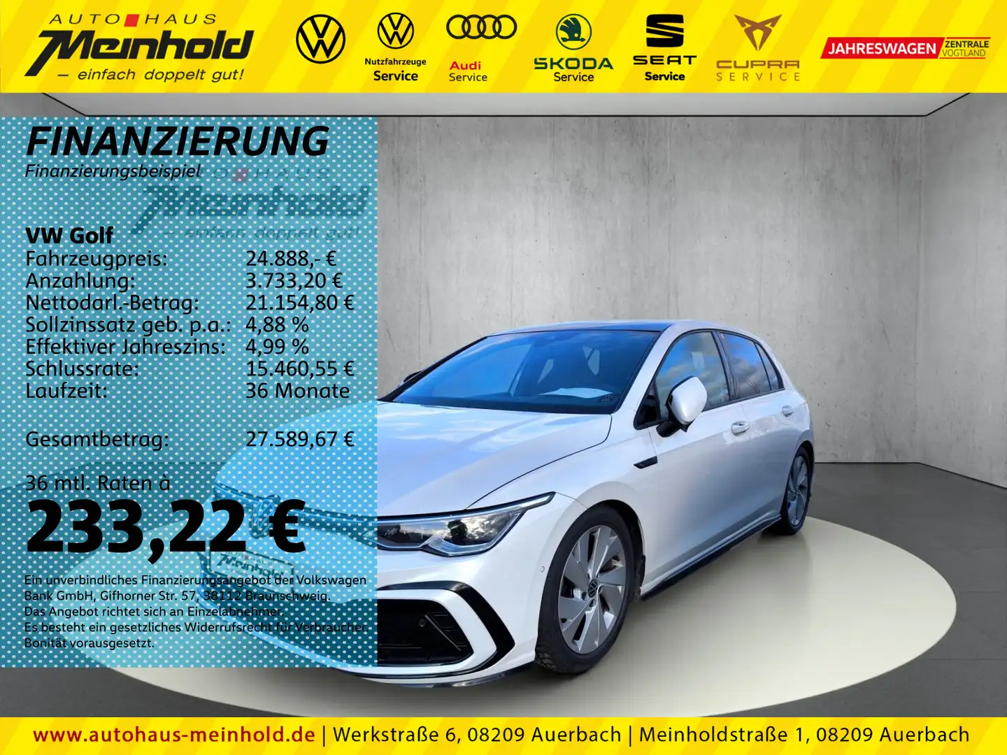 Volkswagen Golf 1.5 TSI DSG R-Line, AHK, Alu 18", Dach, ACC Bianco - 1