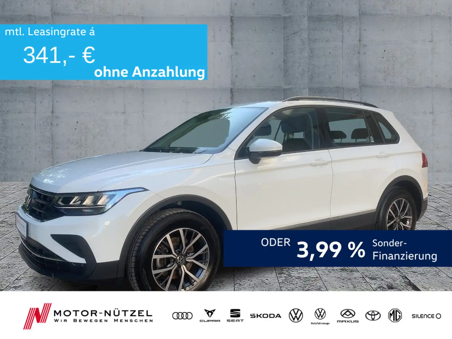 Volkswagen Tiguan 1.5 TSI LIFE LED+APP+DAB+ACC+SHZ+PDC+AHK Weiß - 1