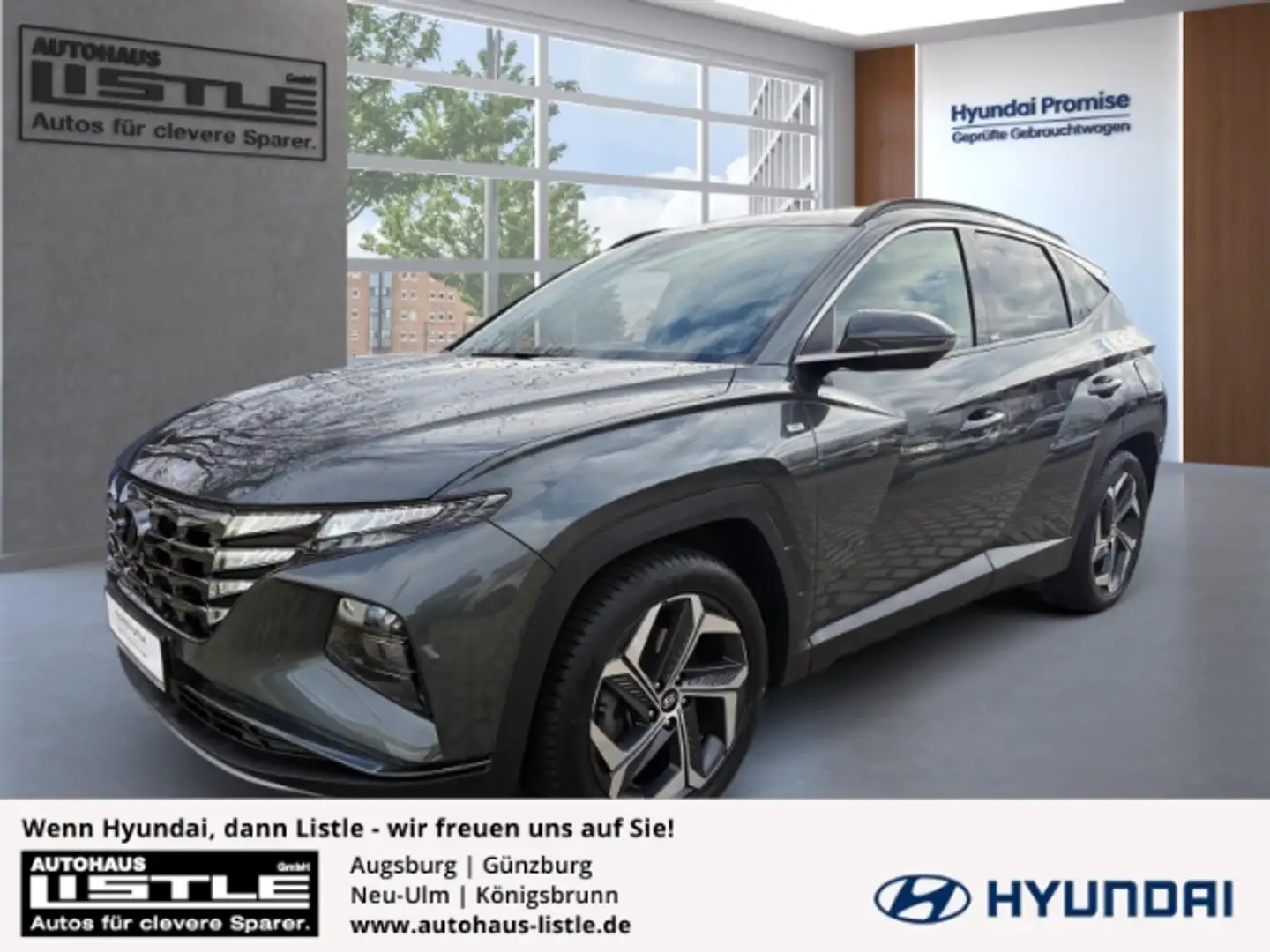 Hyundai TUCSON Prime Mild-Hybrid 4WD +LEDER+LED+RFK+PDC+UVM+ Gris - 1