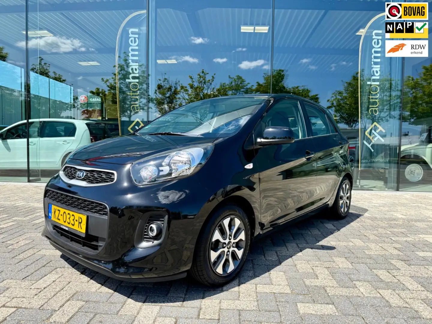 Kia Picanto 1.0 CVVT EconomyPlusLine NAP, Navi, Airco, Camera Zwart - 1