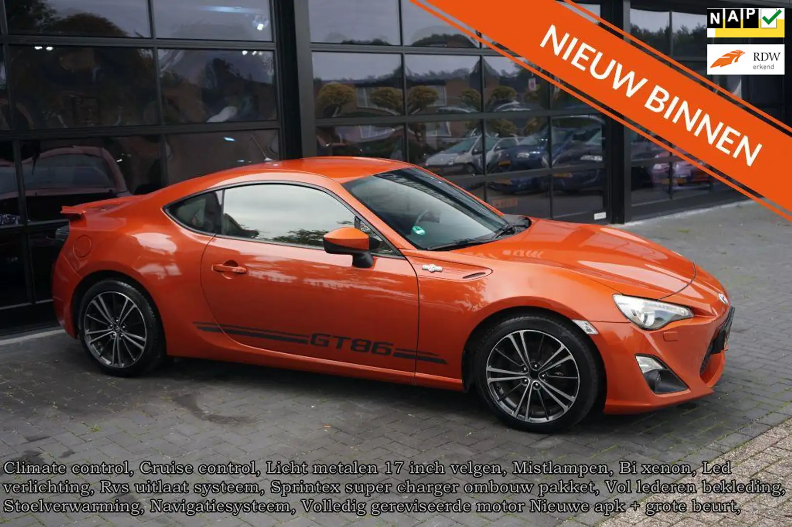 Toyota GT86 2.0 D-4S, Compressor, Clima, Navi, Xenon, Leder, S Orange - 1