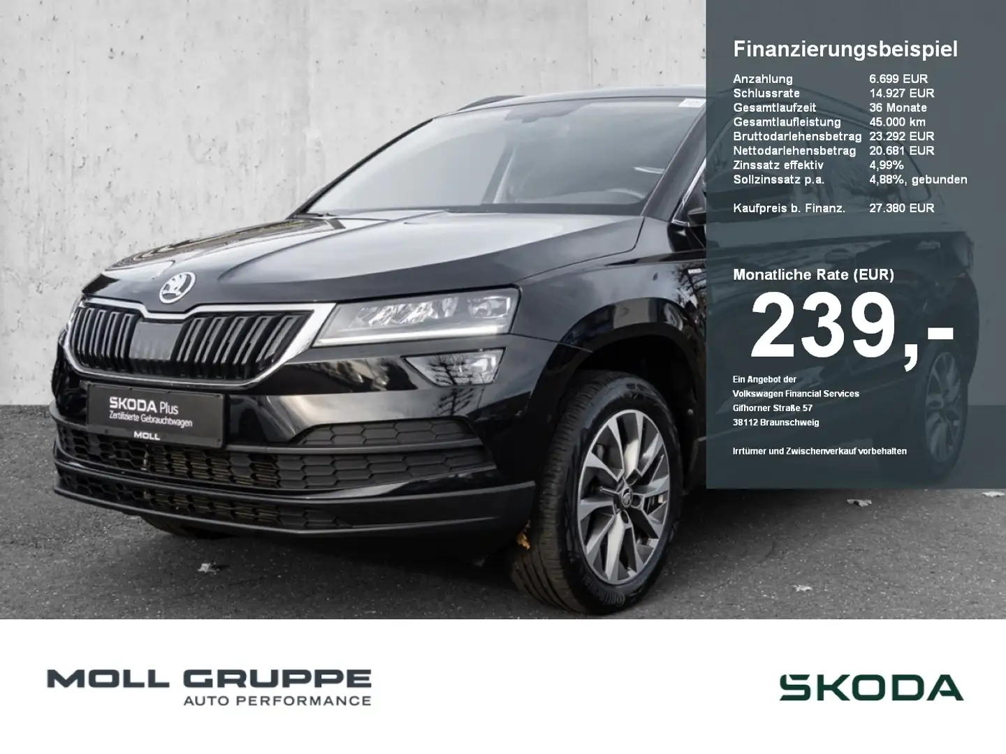 Skoda Karoq 1.5 TSI DSG Ambition NAVI LED PDC Schwarz - 1