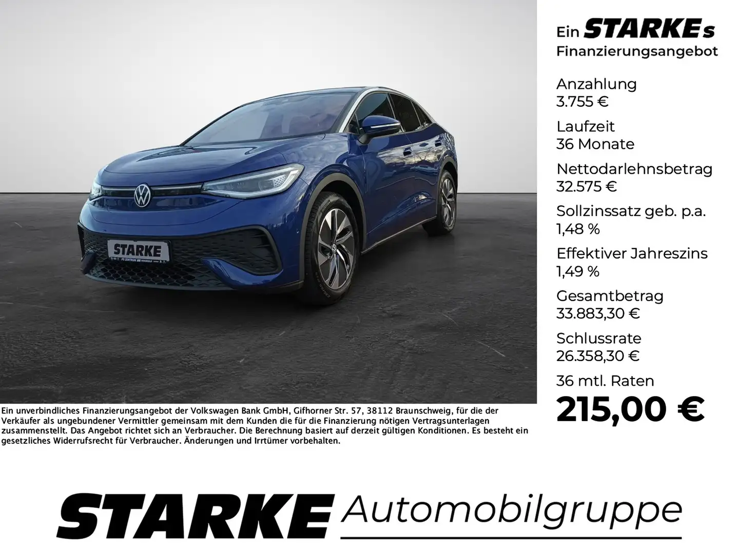 Volkswagen ID.5 Pure mit Infotainment-Paket Blau - 1