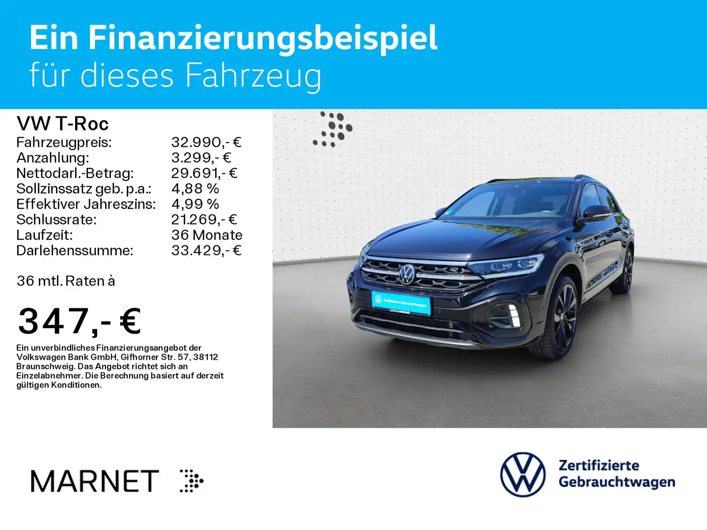 Volkswagen T-Roc 2.0 TSI DSG R-LINE*BLACK-STYLE*IQ.LIGHT*PA Schwarz - 2