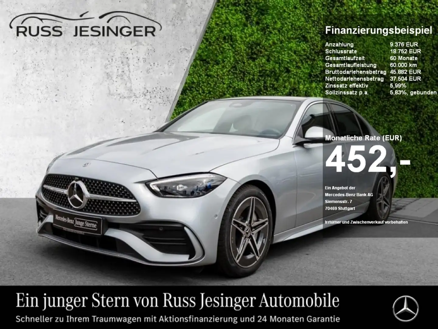 Mercedes-Benz C 200 AMG Line *MBUX*KeyGo*Pano*360*TotW*Memo Silber - 1