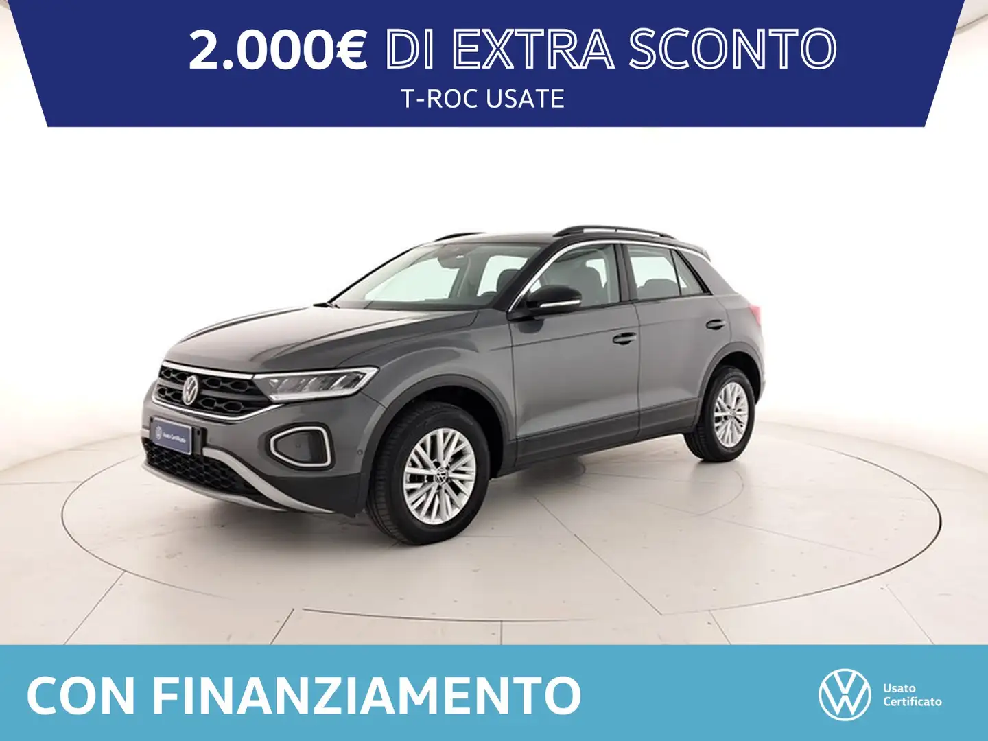 Volkswagen T-Roc 2.0 tdi life 150cv dsg Grijs - 1