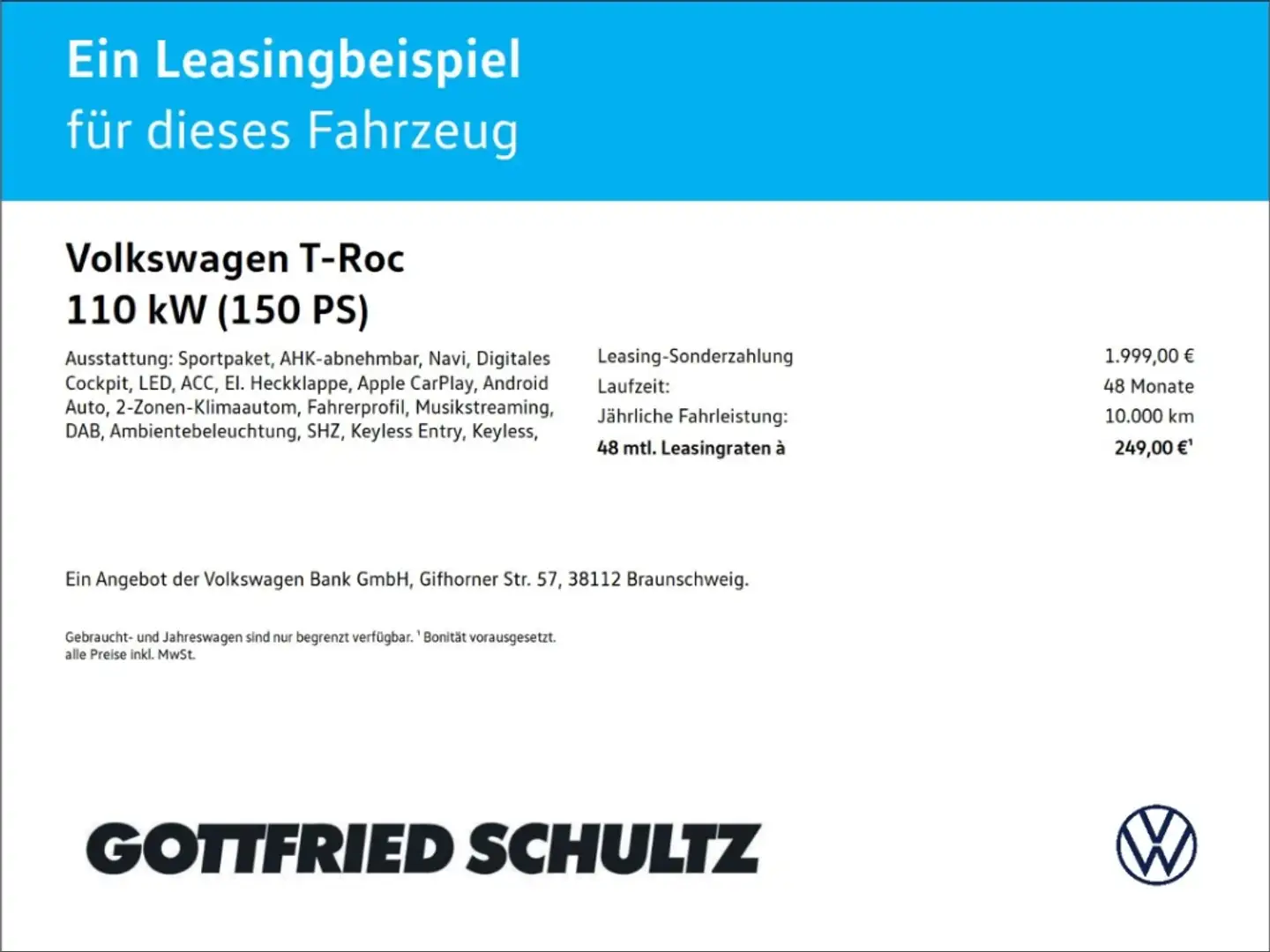 Volkswagen T-Roc R-Line 1.5 TSI DSG AHK+Kamera+Navi Schwarz - 2