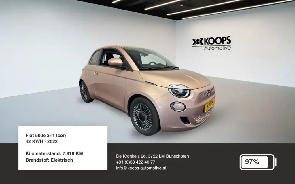 Fiat 500e 2022 из Европы — купить под ключ
