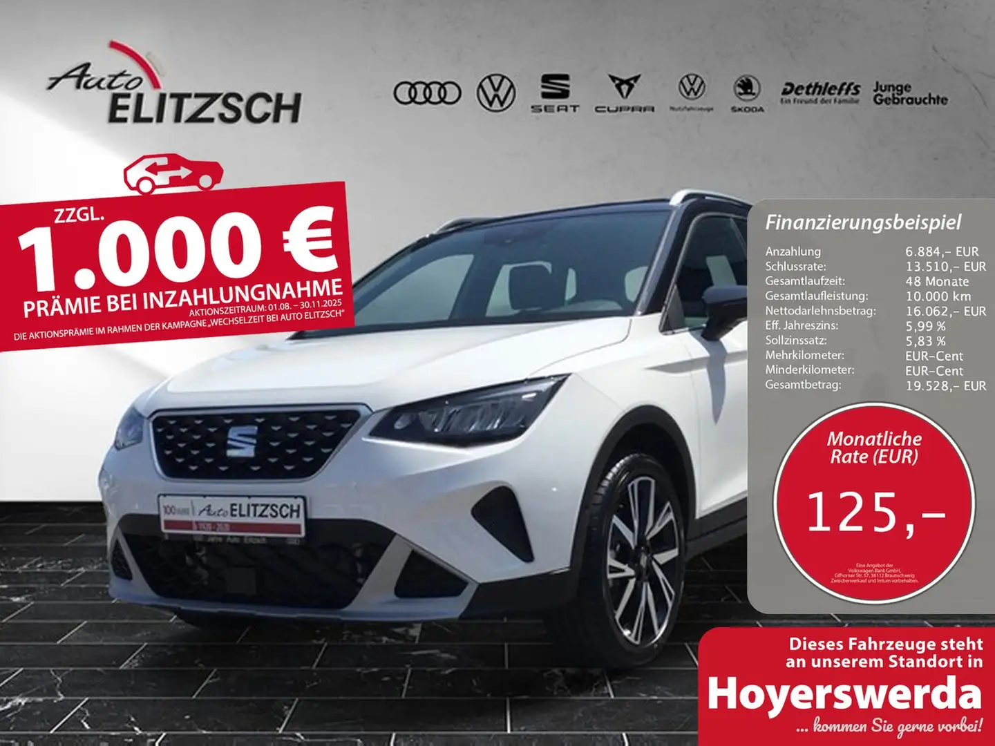 SEAT Arona TSI Xperience DSG LED AHK ACC RFK SH 18" Weiß - 1