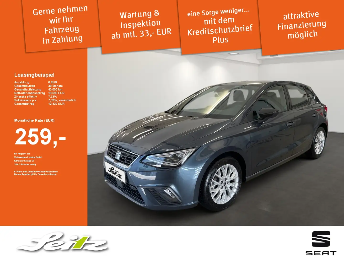 SEAT Ibiza 1.0 TSI FR *KAMERA*NAVI*SITZH* Grau - 1