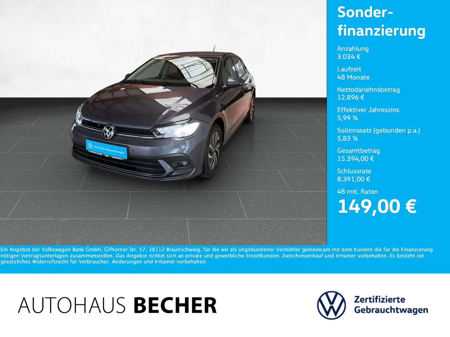 Volkswagen Polo Life 1.0 TSI 5-Gang /CarPlay/LED/IQ.Drive Grau - 1