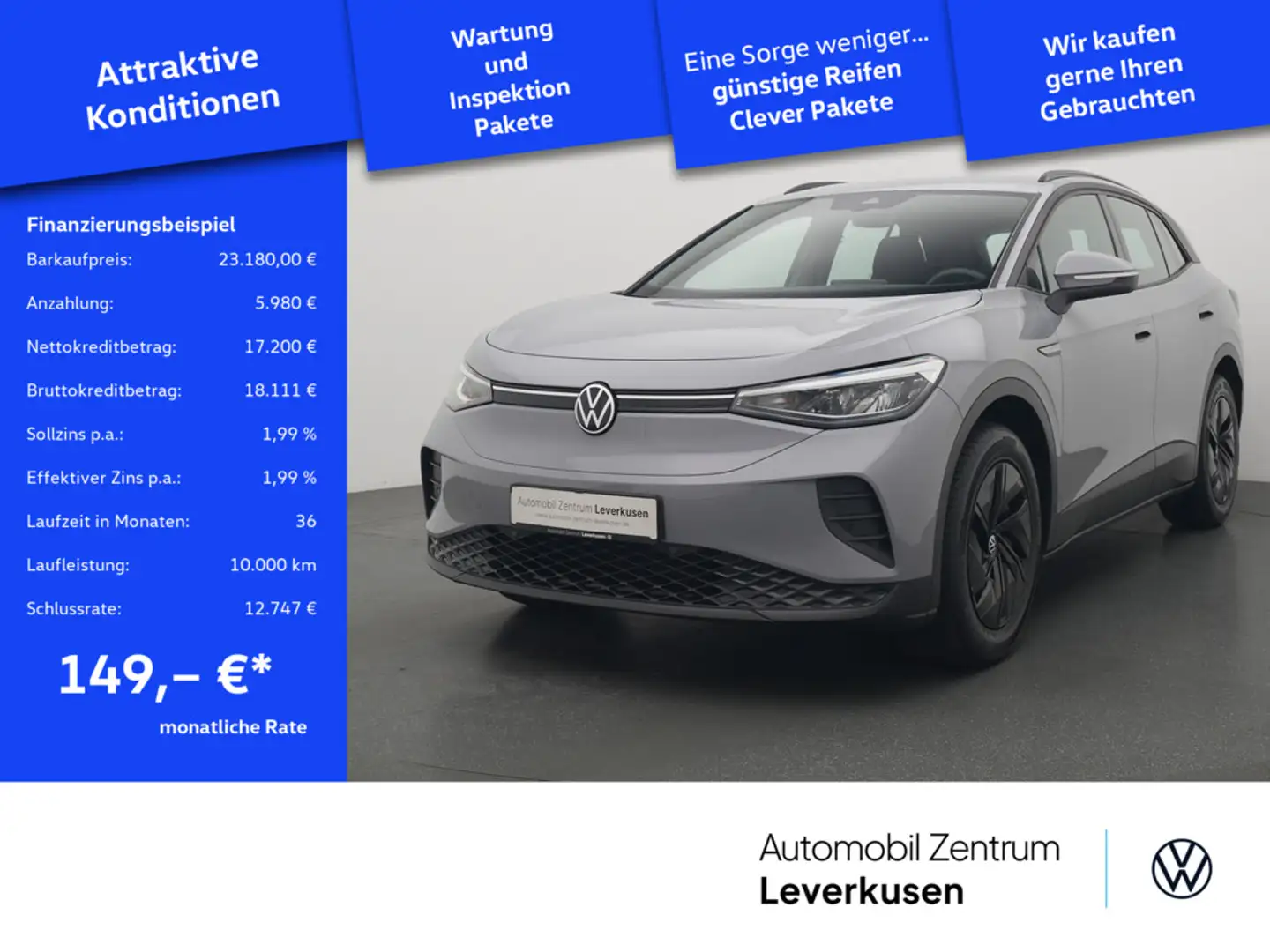 Volkswagen ID.4 Pure Performance NAVI VIRT AHK LED CARPL Grau - 1