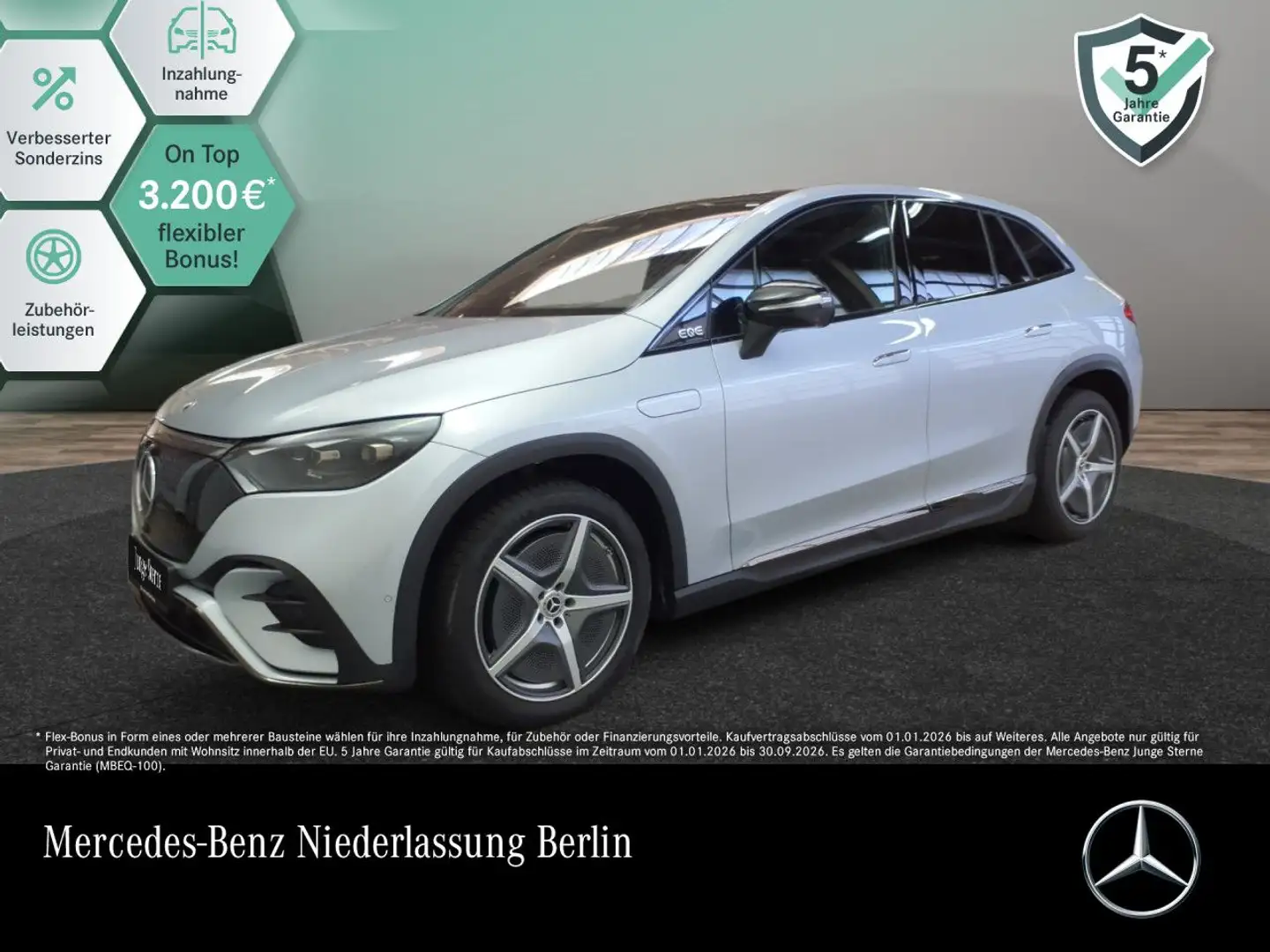 Mercedes-Benz EQE SUV EQE 350 4M AMG+NIGHT+PANO+360+AHK+BURMESTER+TV Silber - 1