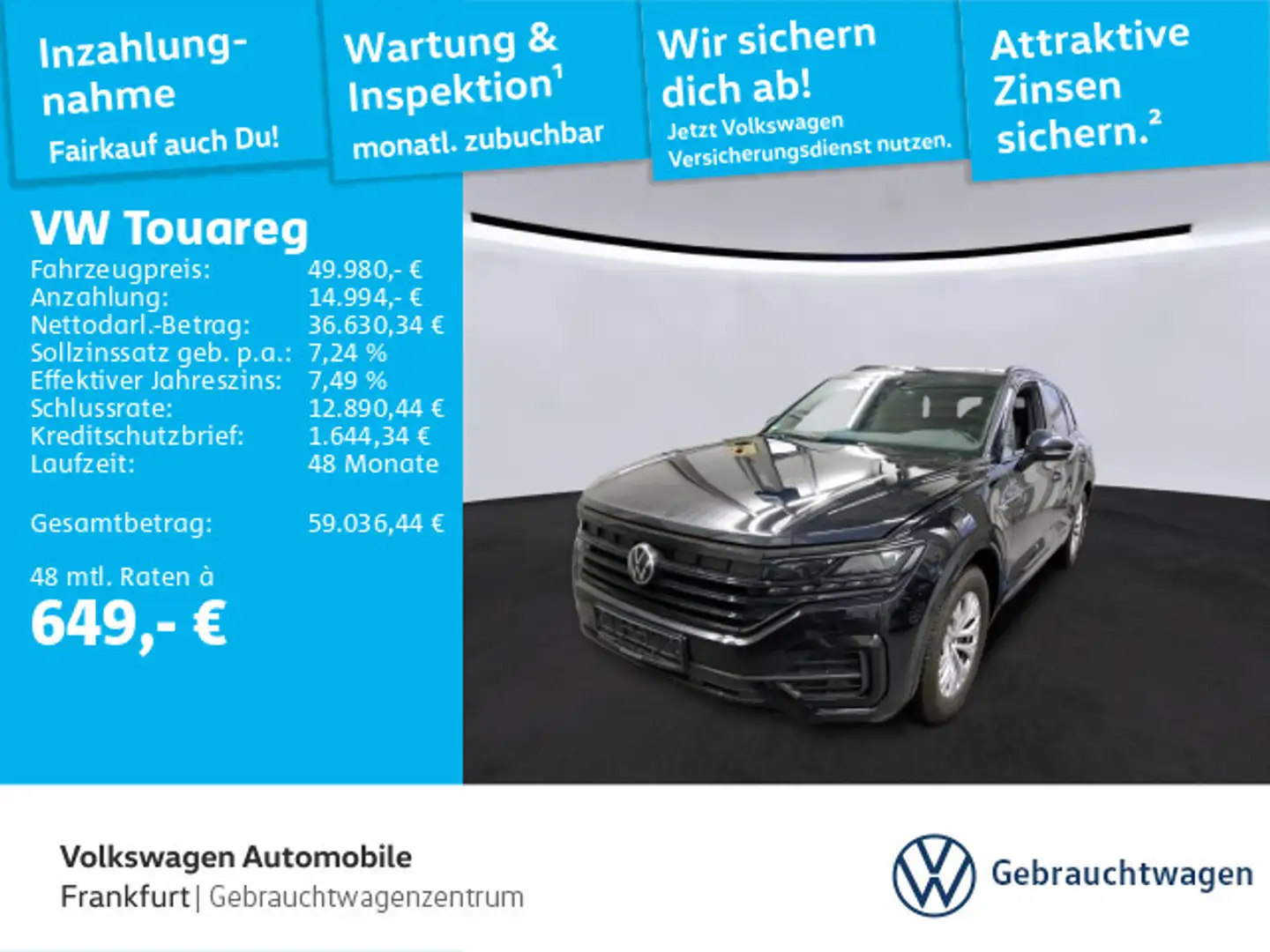 Volkswagen Touareg 3.0 V6 TDI R-Line tiptronic 4Motion Lede Schwarz - 1